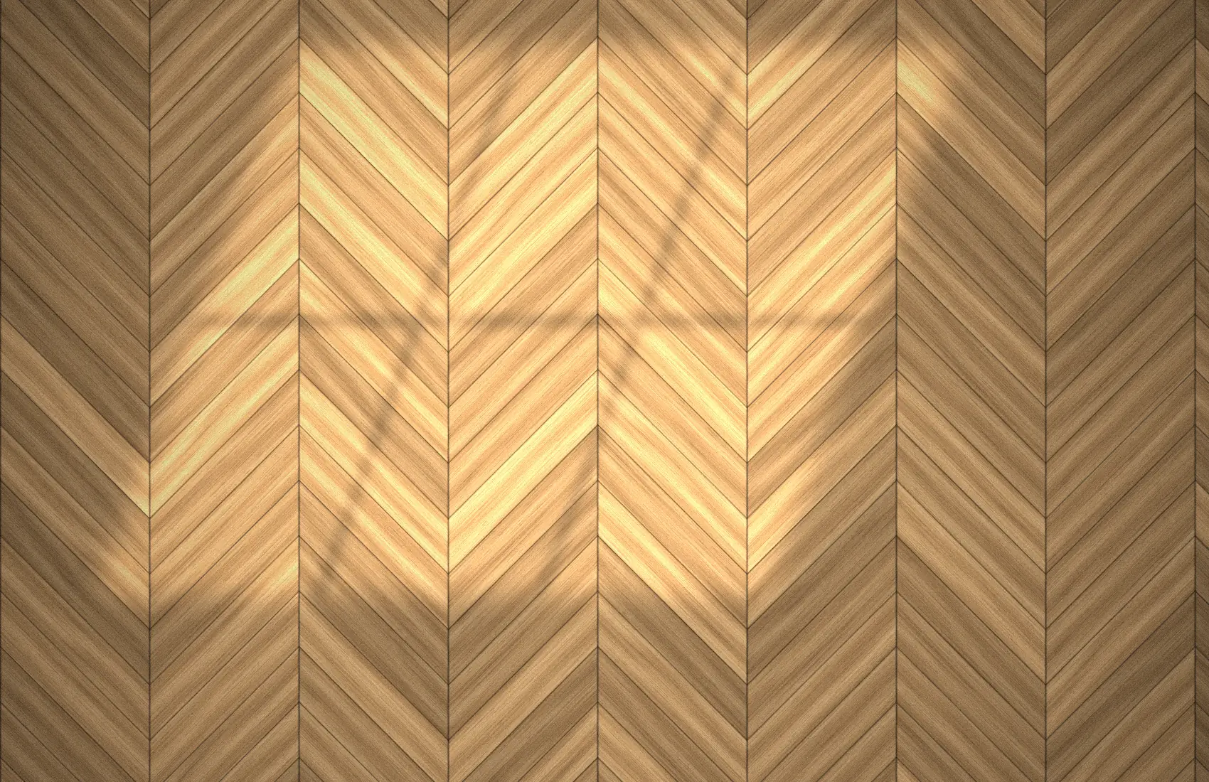 Parquet en chêne posé en point de Hongrie, baigné de lumière