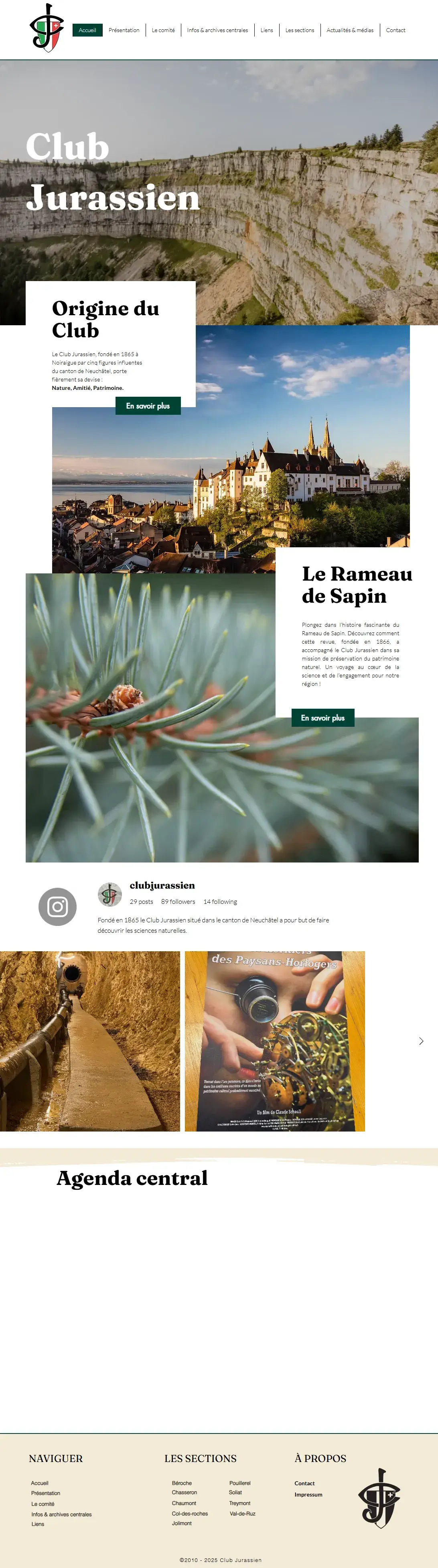 Aperçu animé du site Club Jurassien